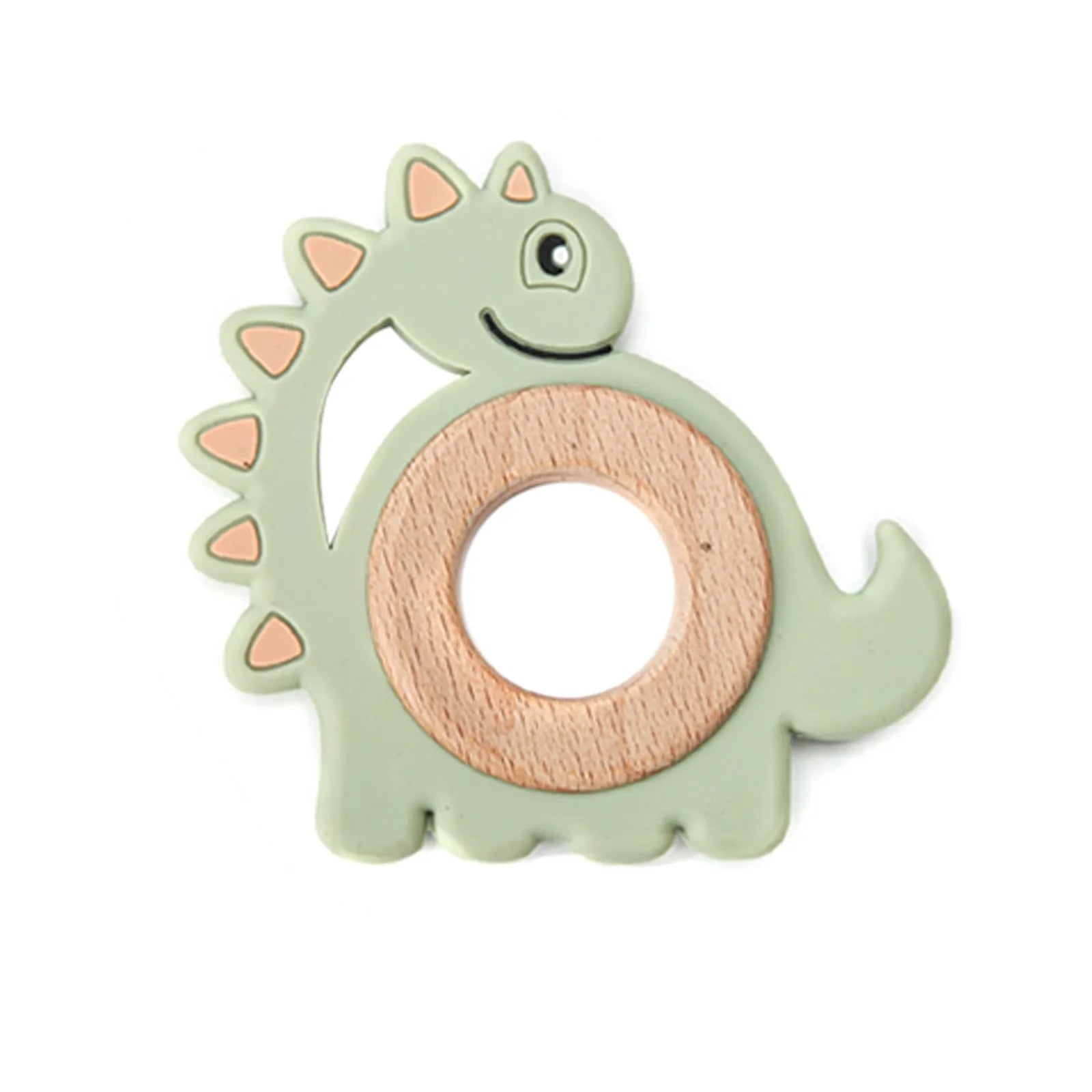 Dinosaur Silicone Wood Ring Teether