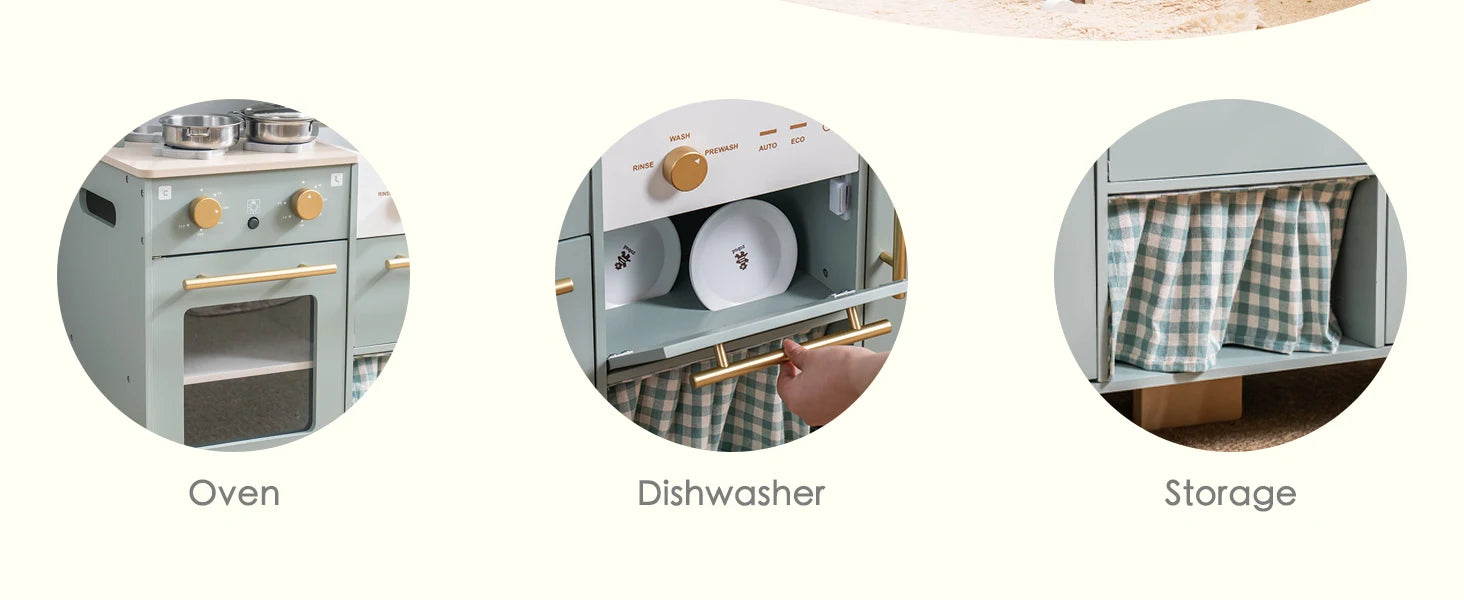 Deluxe Wooden Play Kitchen With Utensils (Now Pre order Only) check description.