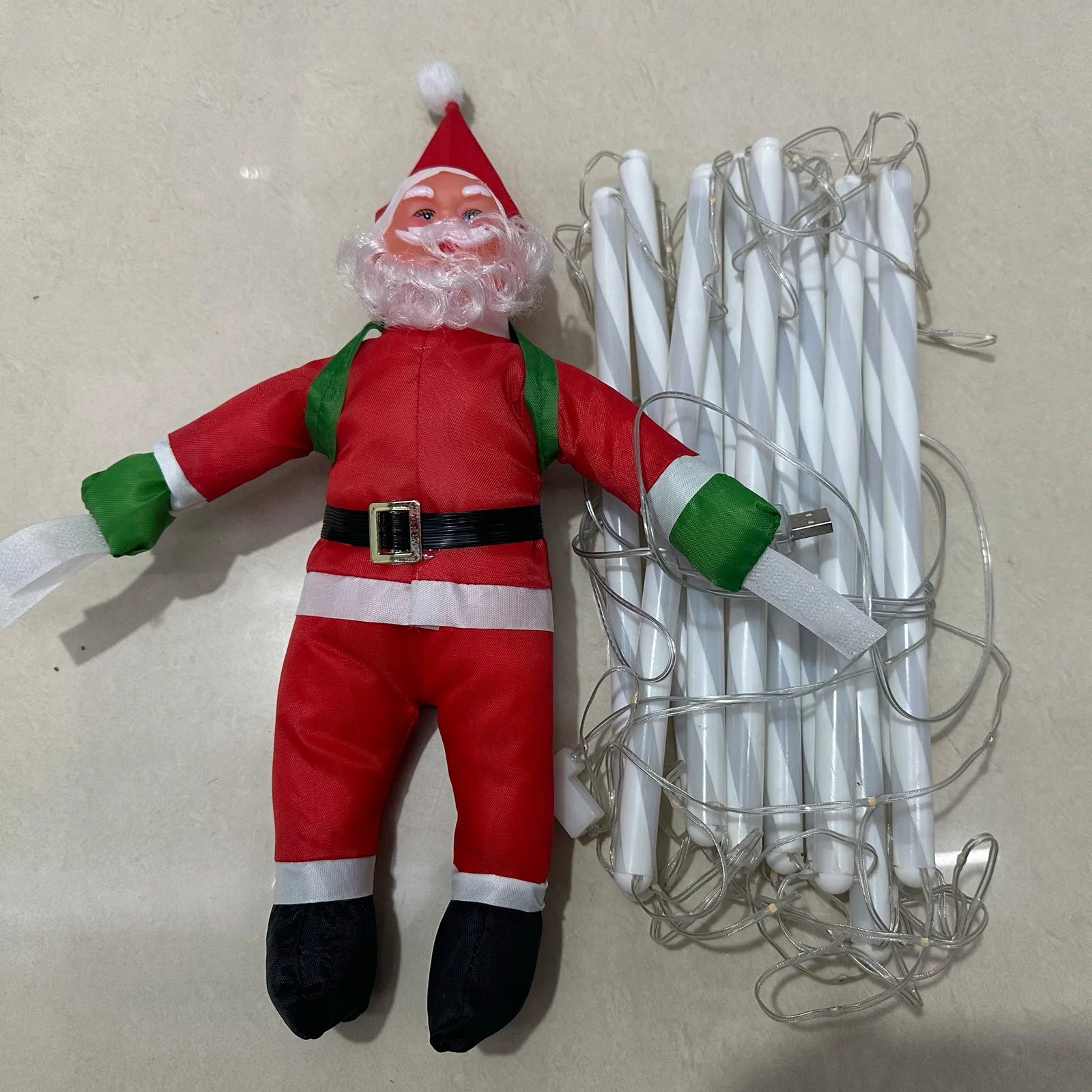 LED Christmas Ladder Lights with Santa Claus Doll String Light USB Indoor Outdoor Home Garden Christmas Decor