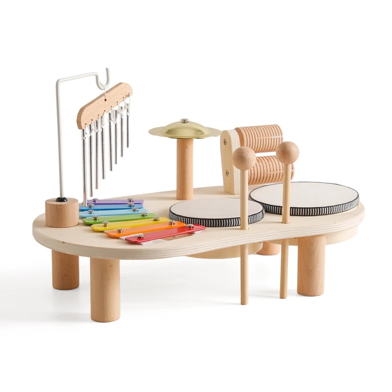 Wooden Musical Activity Table – Multi-Instrument Sensory Play