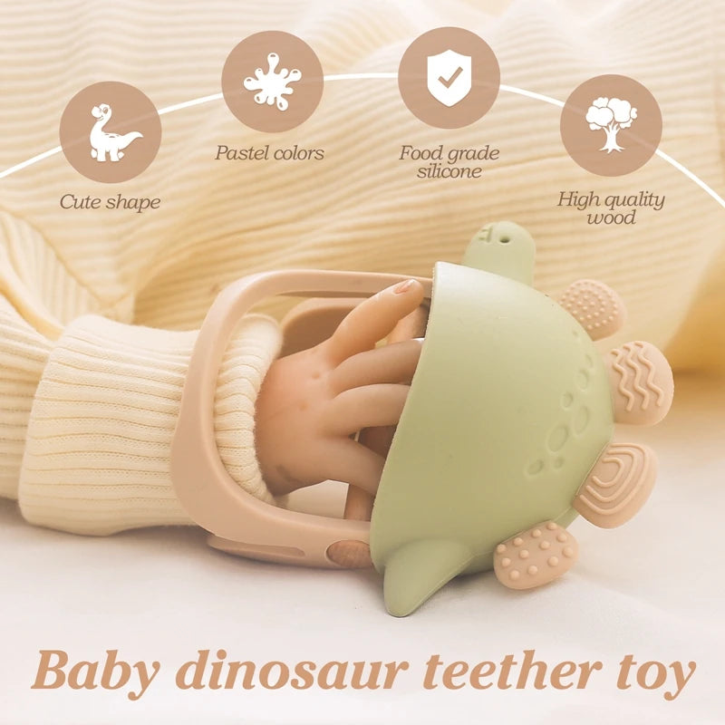 Dinosaur Cute/Fun Baby Teether Silicone BPA Free Food Grade.