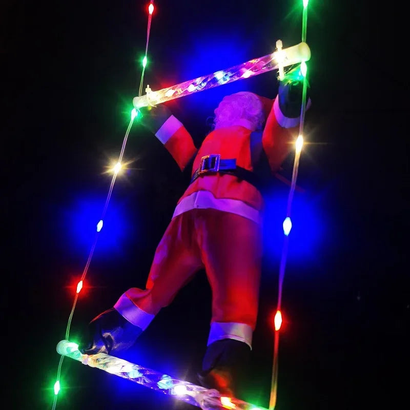 LED Christmas Ladder Lights with Santa Claus Doll String Light USB Indoor Outdoor Home Garden Christmas Decor