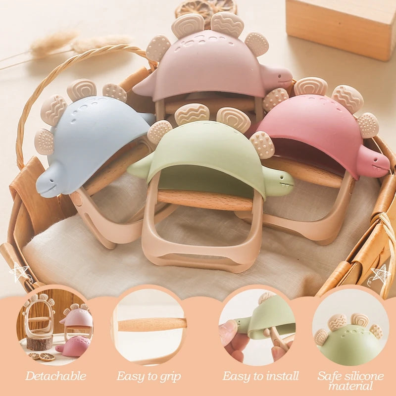 Dinosaur Cute/Fun Baby Teether Silicone BPA Free Food Grade.