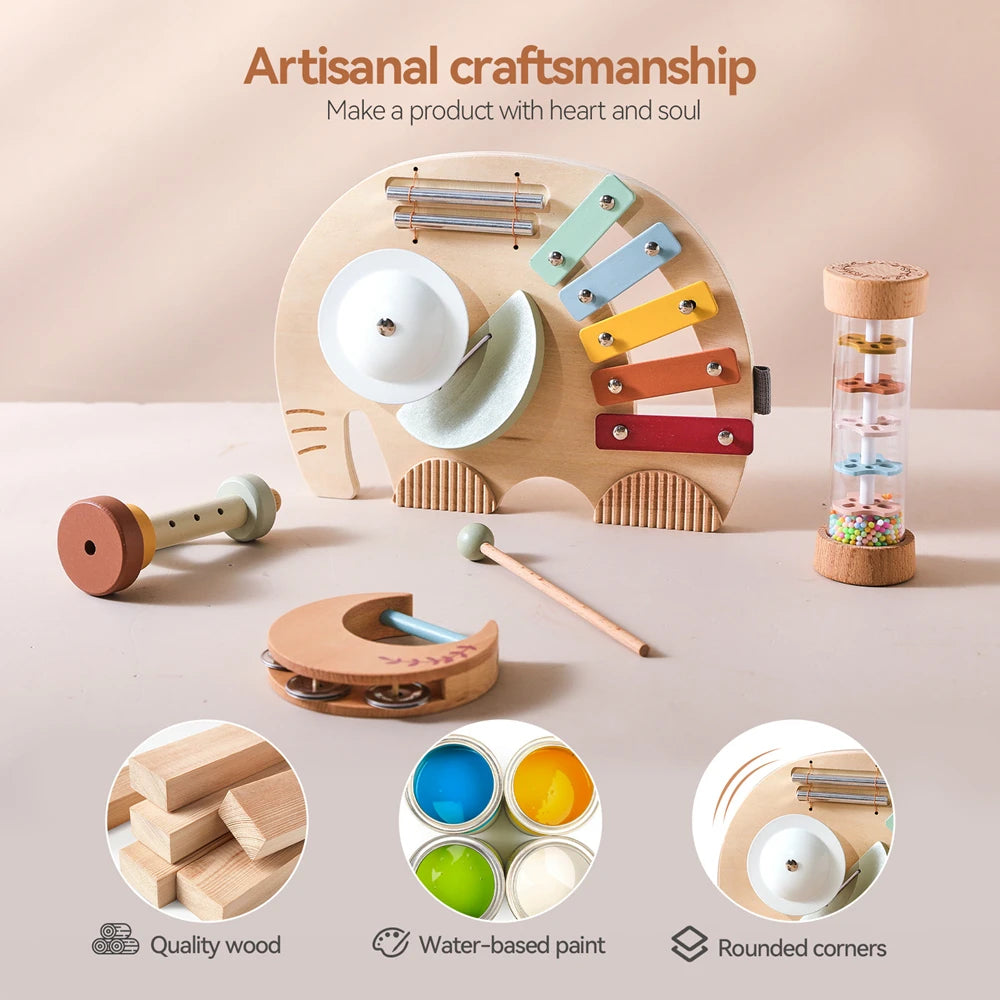Wooden Montessori Musical Instrument set for Children 0-3 Years