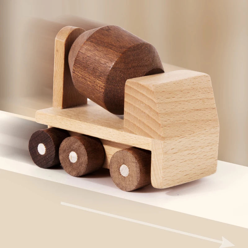 Wooden construction push toys
