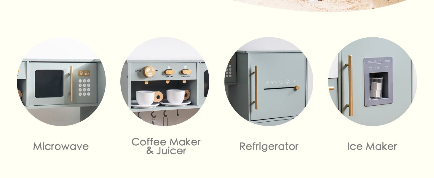 Deluxe Wooden Play Kitchen With Utensils (Now Pre order Only) check description.