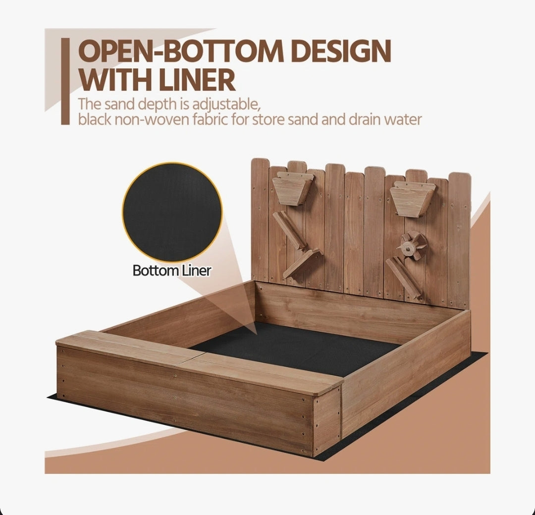 Adventure Sandpit with Sensory Play Panel