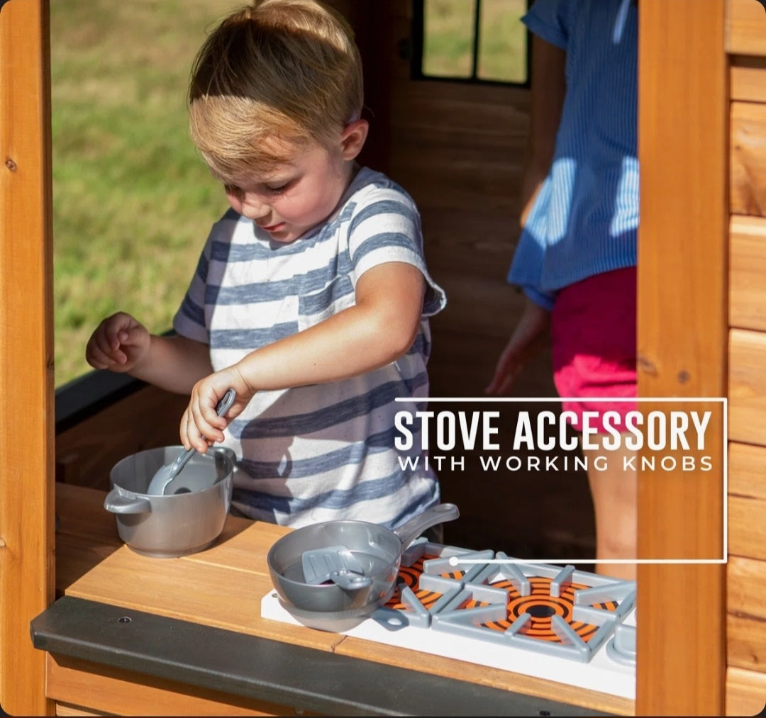 Kids Wooden Play Kitchen Cedar