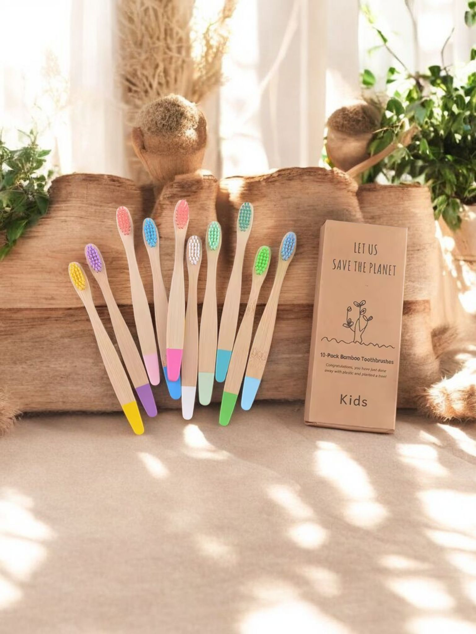 New Organic Children's Bamboo Toothbrush, Soft Fibre Bristles Biodegradable Handle Eco Friendly