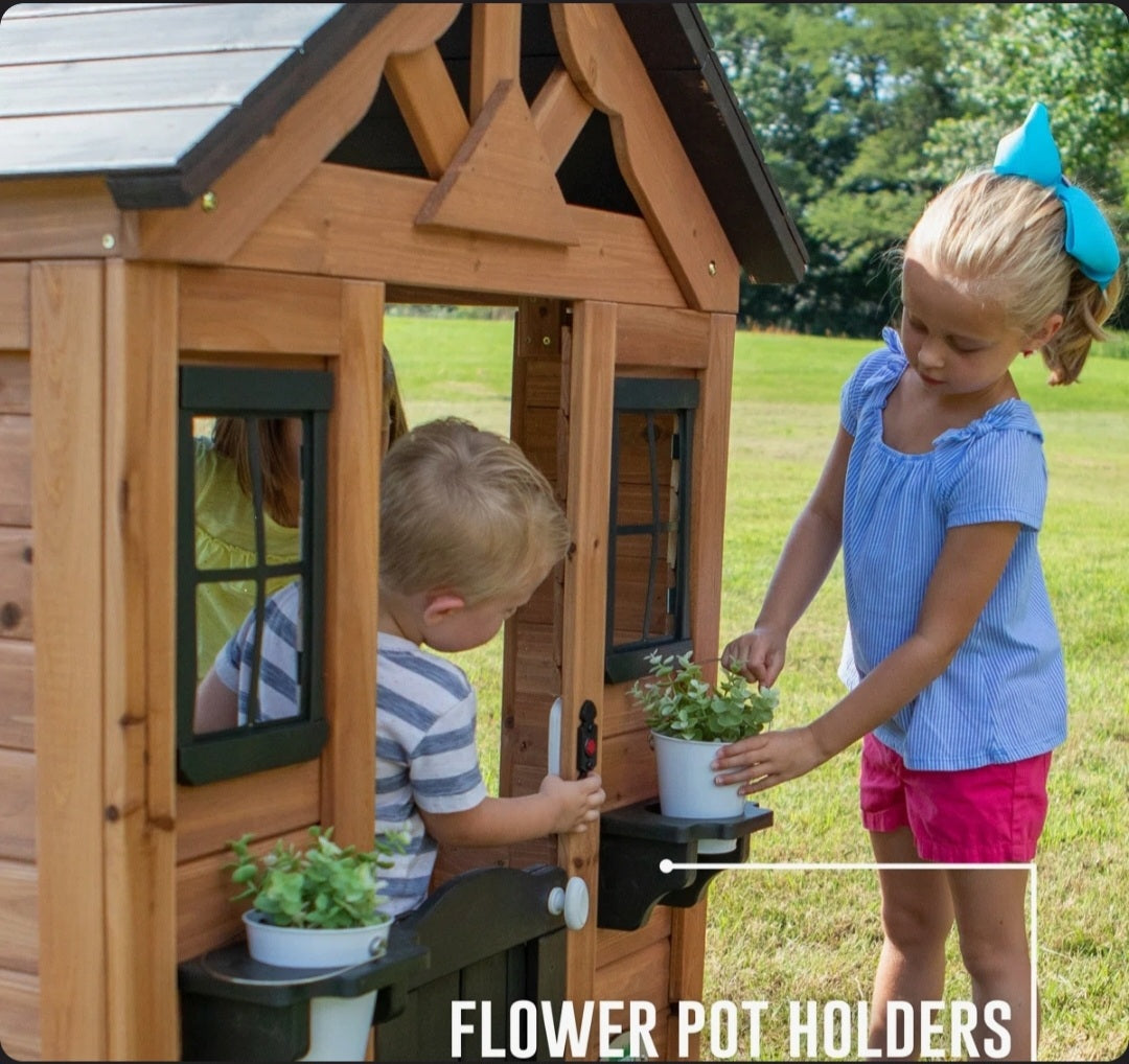 Kids Wooden Play Kitchen Cedar