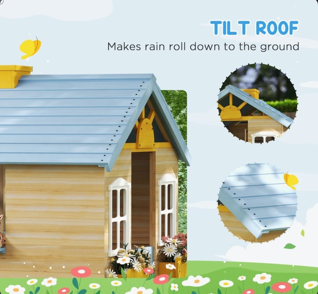 Kids Wooden outdoor playhouse.