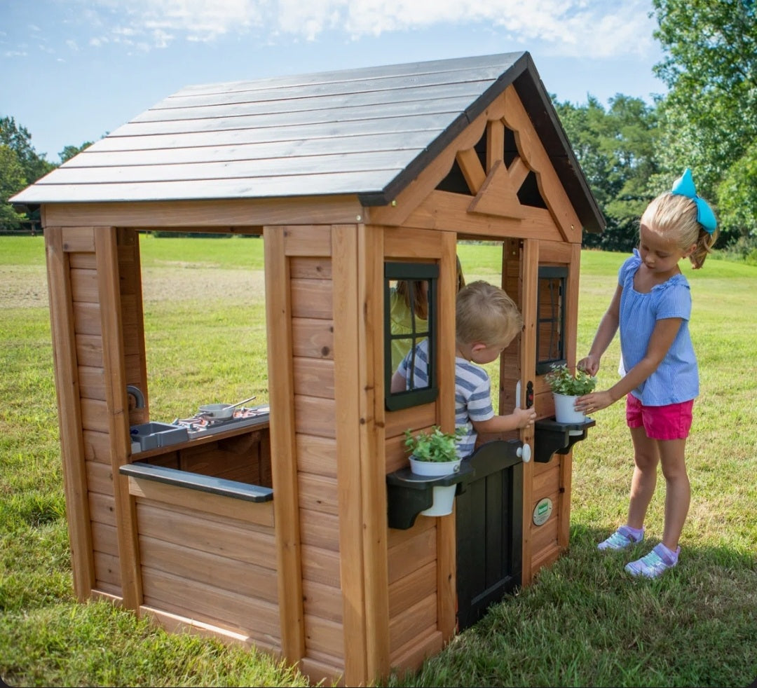Kids Wooden Play Kitchen Cedar