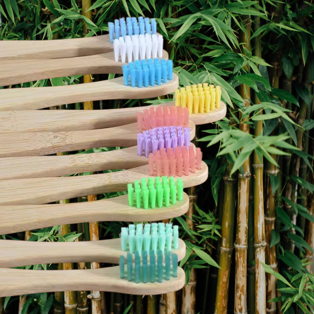New Organic Children's Bamboo Toothbrush, Soft Fibre Bristles Biodegradable Handle Eco Friendly
