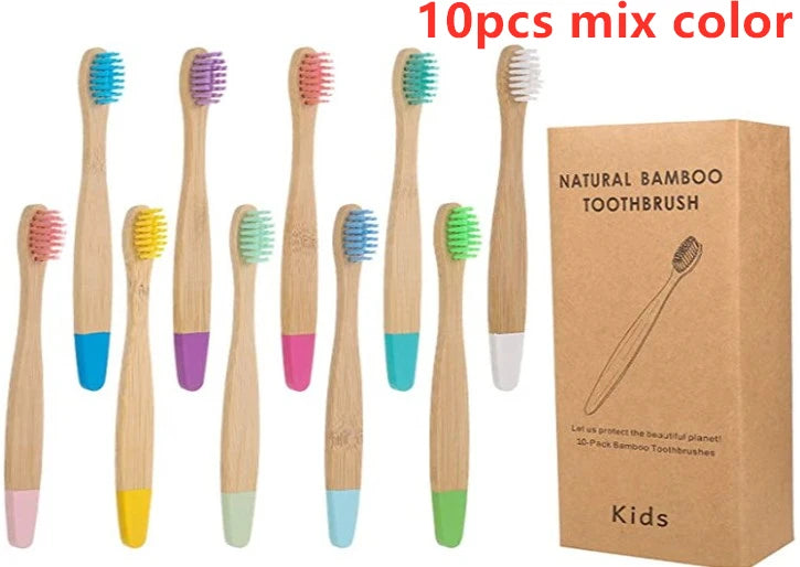 New Organic Children's Bamboo Toothbrush, Soft Fibre Bristles Biodegradable Handle Eco Friendly