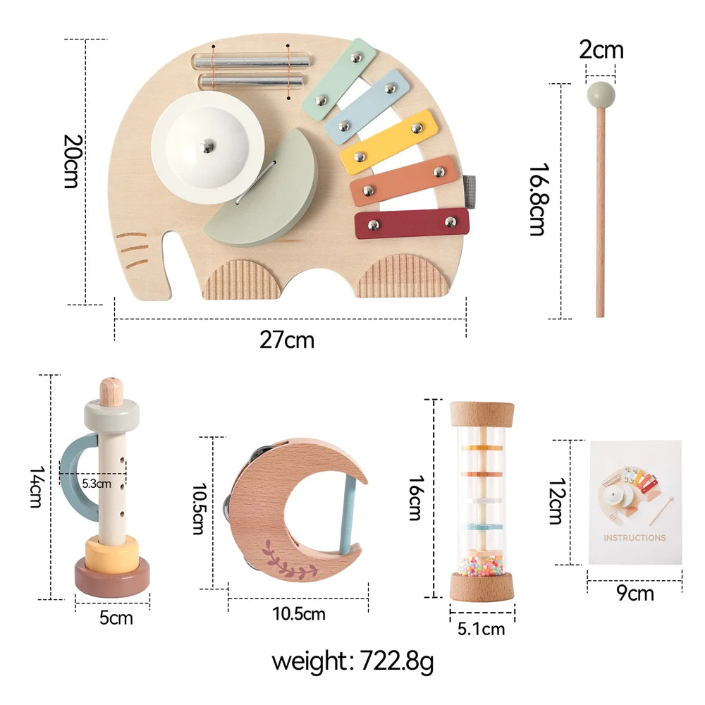 Wooden Montessori Musical Instrument set for Children 0-3 Years