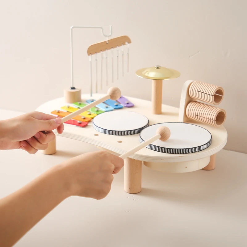 Wooden Musical Activity Table – Multi-Instrument Sensory Play