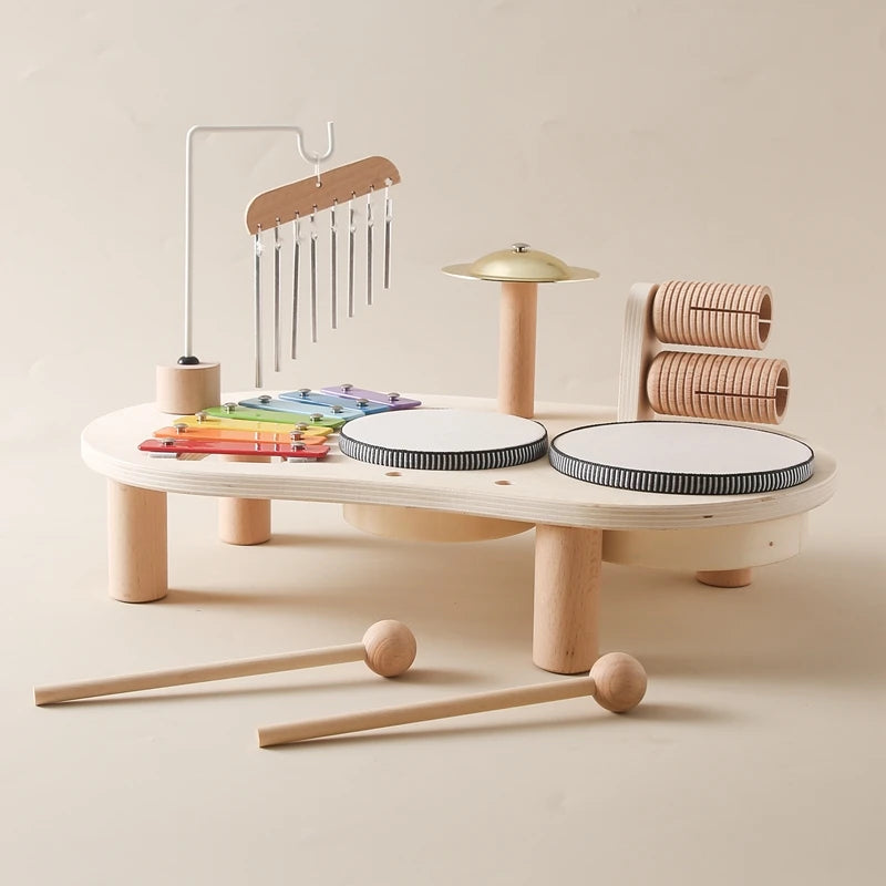 Wooden Musical Activity Table – Multi-Instrument Sensory Play