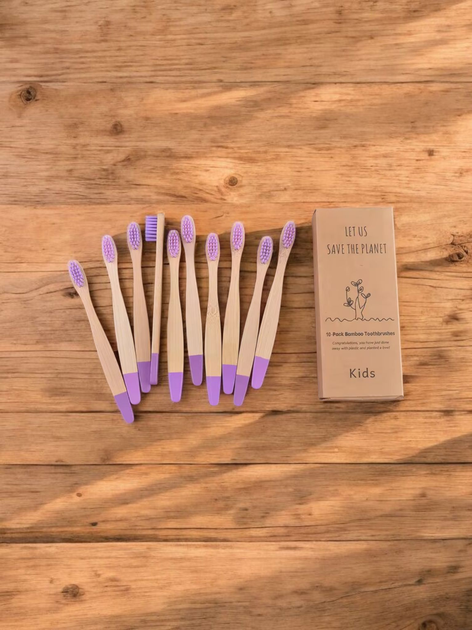 New Organic Children's Bamboo Toothbrush, Soft Fibre Bristles Biodegradable Handle Eco Friendly