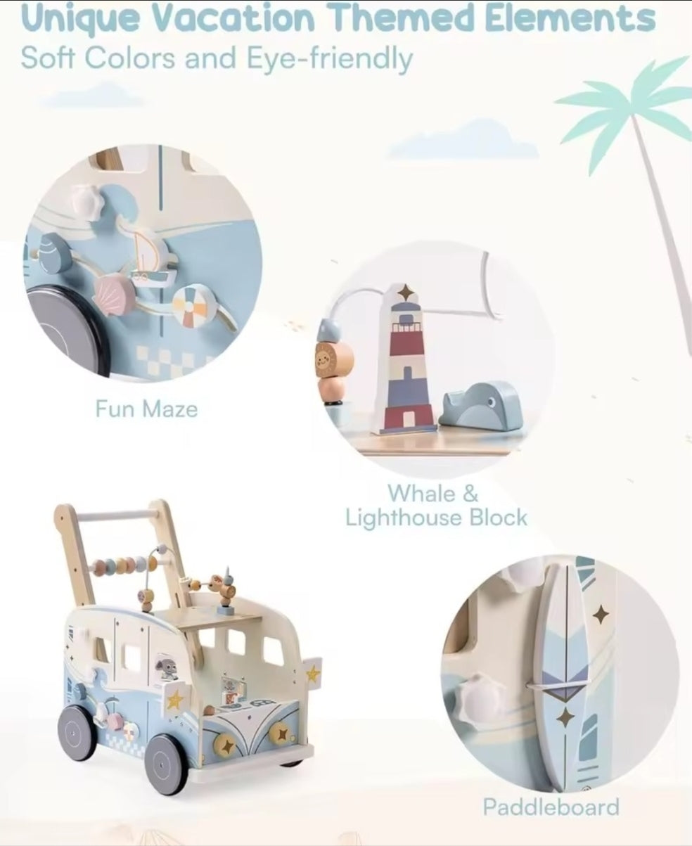 Wooden Baby Push Walker - Camper Van