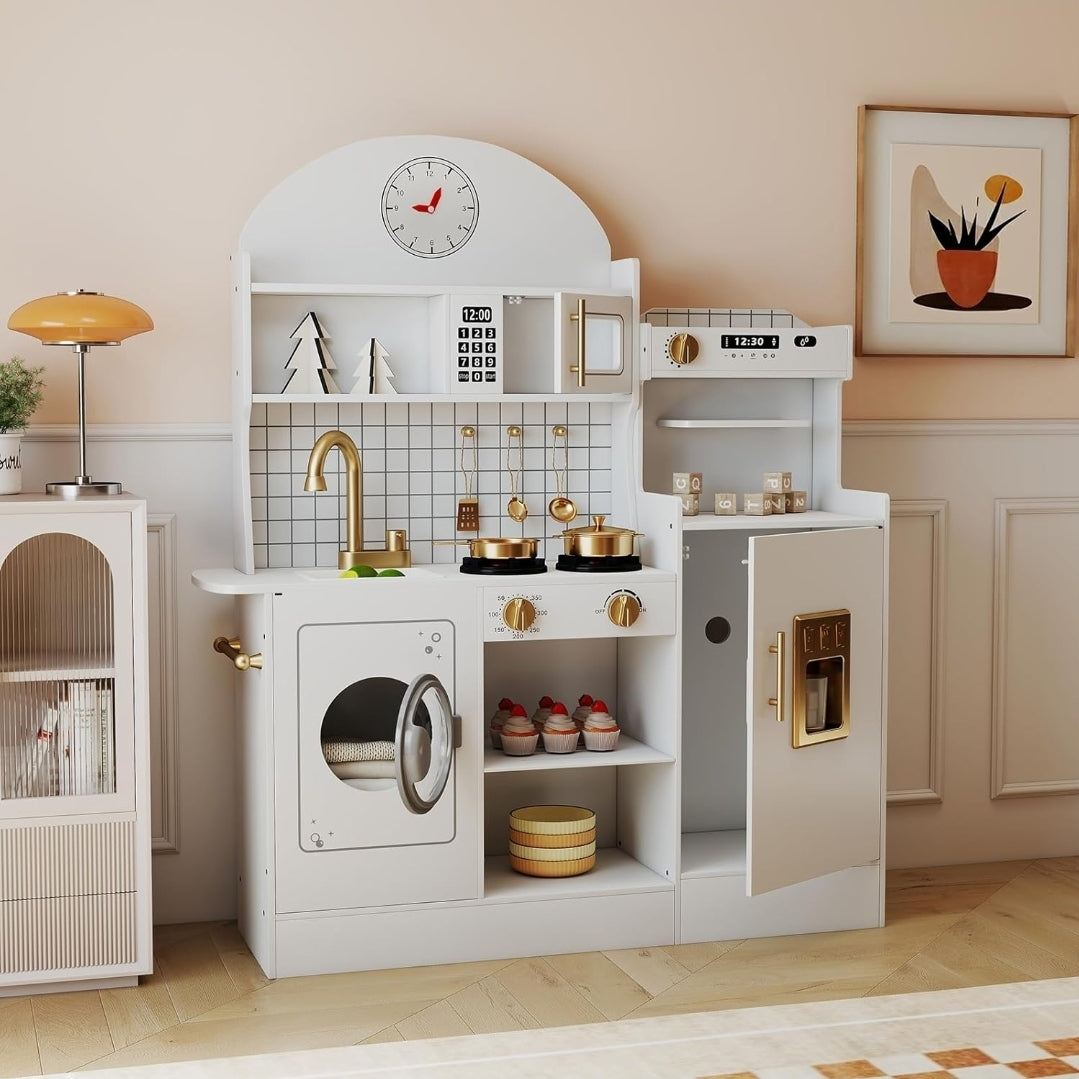 Wooden Kids Play Kitchen Set